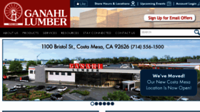 What Ganahllumber.com website looked like in 2018 (5 years ago)