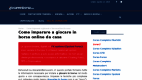 What Giocareinborsa.com website looked like in 2018 (5 years ago)