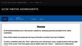 What Gcsemathsworksheets.com website looked like in 2018 (5 years ago)