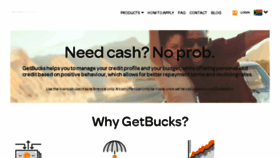 What Getbucks.co.za website looked like in 2018 (5 years ago)