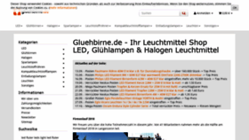 What Gluehbirne.de website looked like in 2018 (5 years ago)