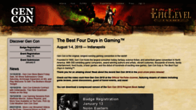 What Gencon.com website looked like in 2018 (5 years ago)