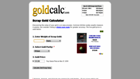 What Goldcalc.com website looked like in 2018 (5 years ago)