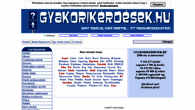 What Gyakorikerdesek.hu website looked like in 2019 (5 years ago)