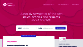 What Graphqlweekly.com website looked like in 2019 (5 years ago)
