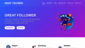 What Greatfollower.com website looked like in 2019 (5 years ago)