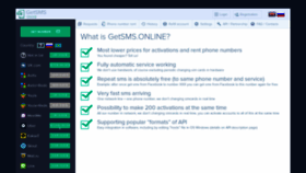 What Getsms.online website looked like in 2019 (5 years ago)