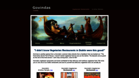 What Govindas.ie website looked like in 2019 (4 years ago)