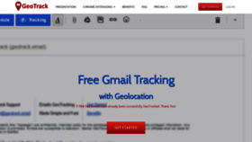 What Geotrack.email website looked like in 2019 (4 years ago)