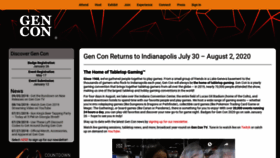 What Gencon.com website looked like in 2019 (4 years ago)