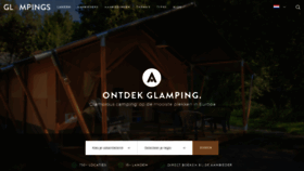 What Glampings.be website looked like in 2019 (4 years ago)