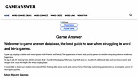 What Gameanswer.net website looked like in 2020 (4 years ago)