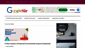 What Googlesir.com website looked like in 2020 (5 years ago)