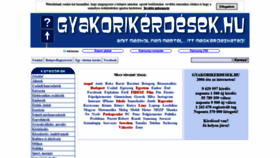 What Gyakorikerdesek.hu website looked like in 2020 (4 years ago)