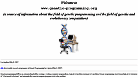 What Genetic-programming.org website looked like in 2020 (4 years ago)