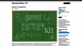 What Gaminghistory101.com website looked like in 2020 (4 years ago)