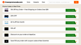 What Greenpromocode.com website looked like in 2020 (5 years ago)