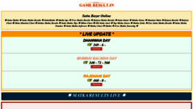 What Gameresult.in website looked like in 2020 (4 years ago)