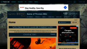What Gameofthrones.wikia.com website looked like in 2020 (4 years ago)