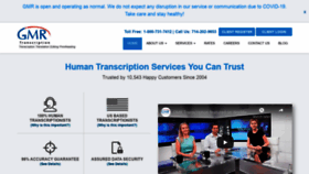 What Gmrtranscription.com website looked like in 2020 (3 years ago)