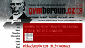 What Gymberoun.cz website looked like in 2020 (3 years ago)