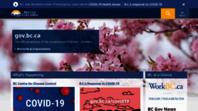 What Gov.bc.ca website looked like in 2020 (5 years ago)