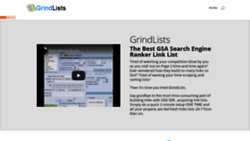 What Grindlists.com website looked like in 2020 (3 years ago)