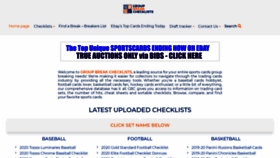 What Groupbreakchecklists.com website looked like in 2020 (3 years ago)