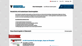 What Gewinnspielverzeichnis.at website looked like in 2020 (3 years ago)