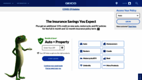 What Geico.com website looked like in 2020 (3 years ago)