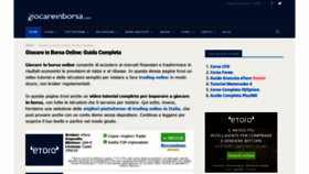 What Giocareinborsa.com website looked like in 2020 (3 years ago)