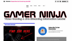What Gamer.ninja website looked like in 2020 (3 years ago)