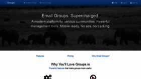 What Groups.io website looked like in 2020 (3 years ago)