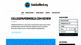 What Geekandnerd.org website looked like in 2020 (3 years ago)