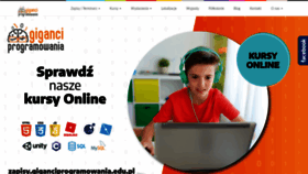 What Giganciprogramowania.edu.pl website looked like in 2020 (4 years ago)