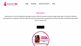 What Generationher.org website looked like in 2020 (3 years ago)