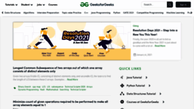 What Geeksforgeeks.org website looked like in 2021 (3 years ago)
