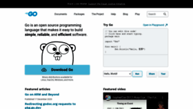 What Golang.org website looked like in 2021 (3 years ago)