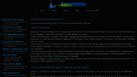 What Gematrinator.com website looked like in 2021 (3 years ago)