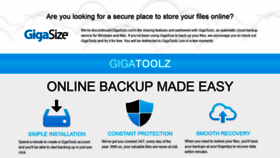 What Gigasize.com website looked like in 2021 (3 years ago)