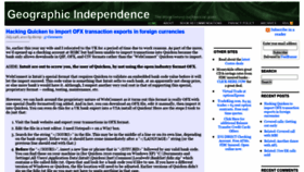 What Geographic-independence.com website looked like in 2021 (3 years ago)