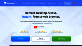 What Getscreen.me website looked like in 2021 (4 years ago)
