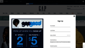 What Gap.com website looked like in 2021 (3 years ago)