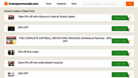 What Greenpromocode.com website looked like in 2021 (4 years ago)