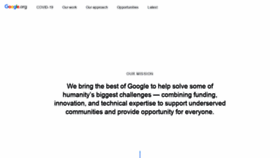 What Google.org website looked like in 2021 (2 years ago)