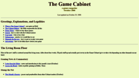 What Gamecabinet.com website looked like in 2021 (2 years ago)