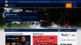 What Gov.bc.ca website looked like in 2021 (4 years ago)