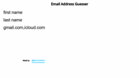 What Guesser.email website looked like in 2021 (3 years ago)