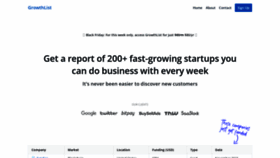 What Growthlist.co website looked like in 2021 (2 years ago)