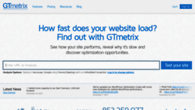 What Gtmetrix.com website looked like in 2022 (2 years ago)